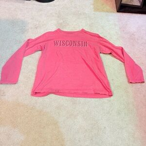 Pressbox Women's Coral Wisconsin Long Sleeve Tee